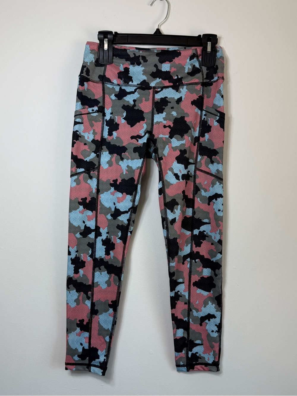 Pro Player Camo High Waisted Pocket Leggings Pink Blue Tech Camouflage S
